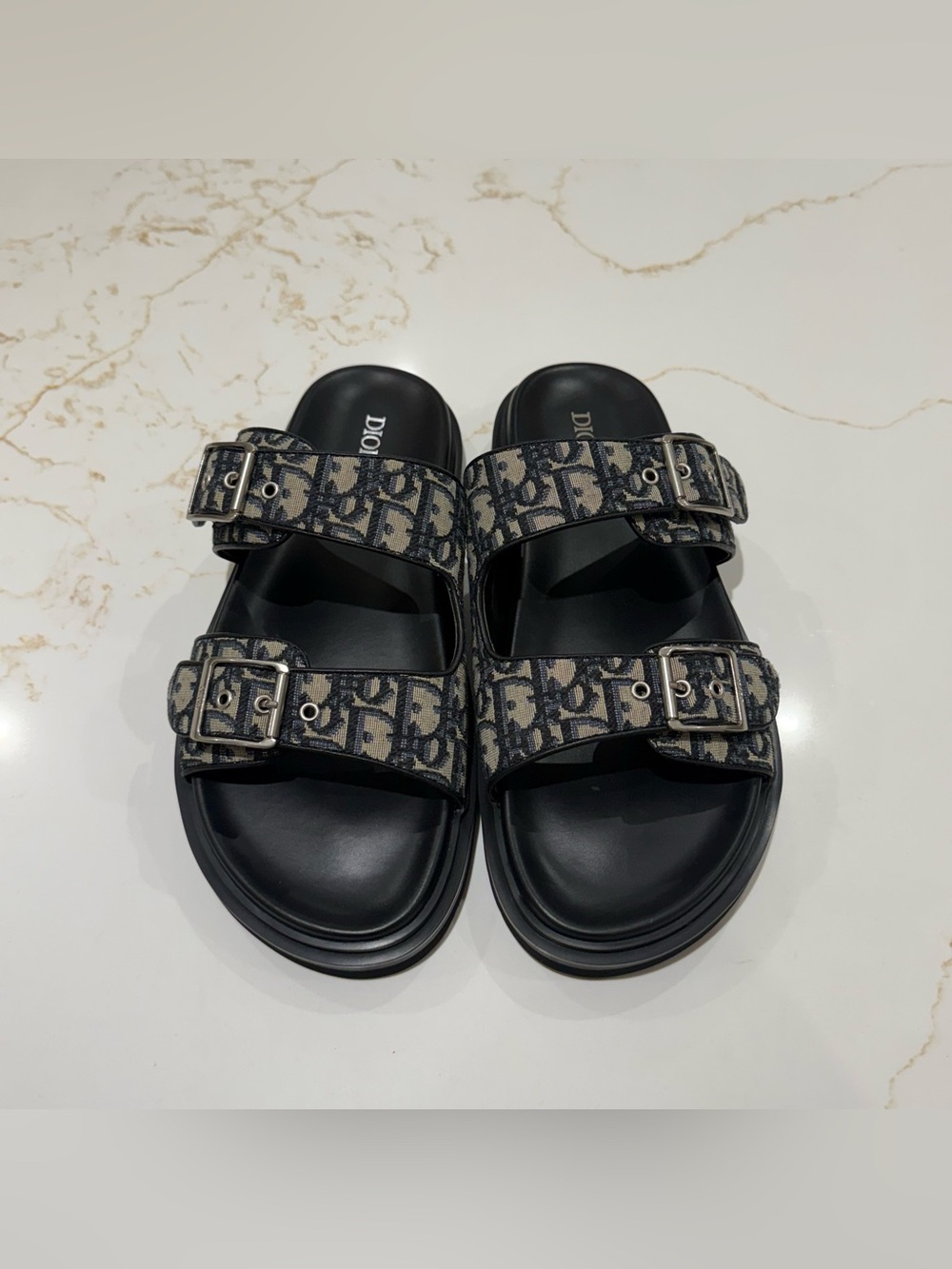 Dior Aqua Sandal Beige Black Size 43/10US